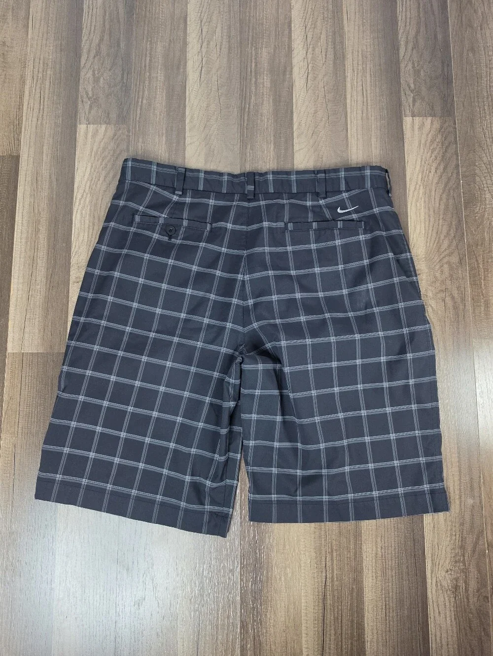 Nike Golf  Black Plaid Checkered LIghtweight Stretch Shorts Activewear Preppy.38